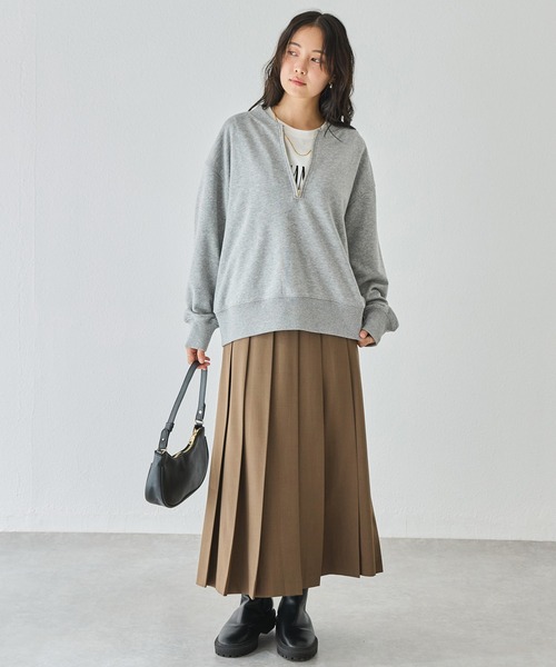 LAVEANGE（ラビアンジェ）の「【好機能シリーズ】吸湿発熱/フロントファスナー裏毛プルオーバー（スウェット・レディース・ベージュ/ブラック/グレー・3L/LL/4L/M/5L）」の17枚目の写真