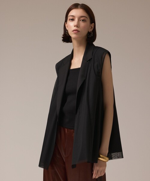 Diagram（ダイアグラム）の「チュールオーバーベスト（ベスト・レディース・ブラック/ブラウン・36/38）」の3枚目の写真