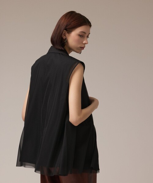 Diagram（ダイアグラム）の「チュールオーバーベスト（ベスト・レディース・ブラック/ブラウン・36/38）」の7枚目の写真