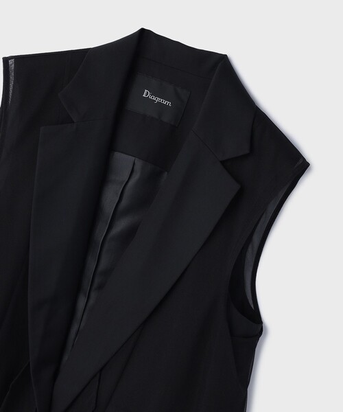 Diagram（ダイアグラム）の「チュールオーバーベスト（ベスト・レディース・ブラック/ブラウン・36/38）」の10枚目の写真