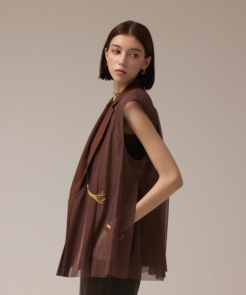 Diagram（ダイアグラム）の「チュールオーバーベスト（ベスト・レディース・ブラック/ブラウン・36/38）」の14枚目の写真