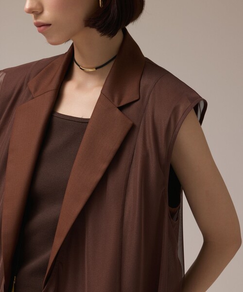 Diagram（ダイアグラム）の「チュールオーバーベスト（ベスト・レディース・ブラック/ブラウン・36/38）」の16枚目の写真