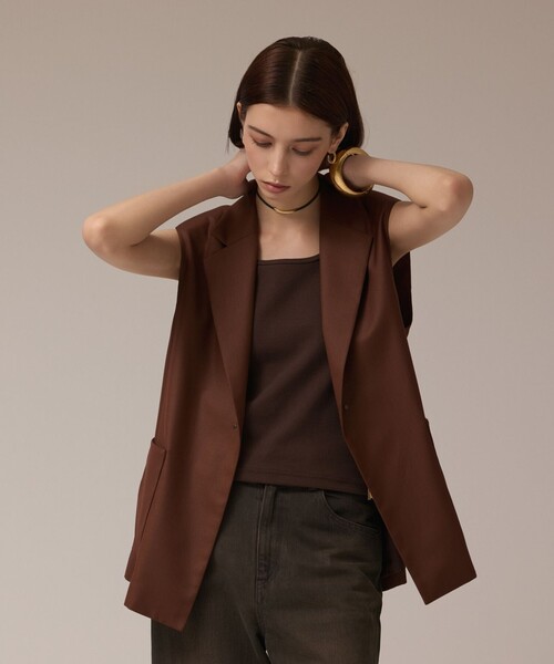 Diagram（ダイアグラム）の「チュールオーバーベスト（ベスト・レディース・ブラック/ブラウン・36/38）」の22枚目の写真
