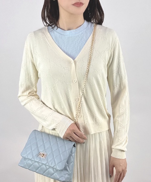 CLOTHY(クロシィ)の「【冷房対策や紫外線対策にも◎】花柄サマーニットカーディガン(カーディガン/ボレロ・レディース・ピンク/アイボリー/ブラック/ミント・MEDIUM)」の17枚目の写真
