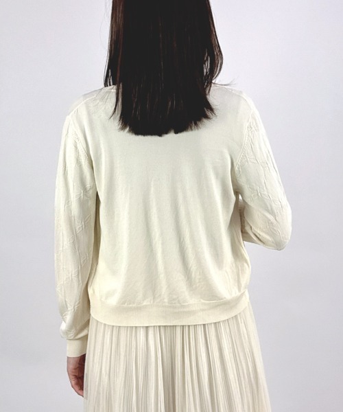 CLOTHY(クロシィ)の「【冷房対策や紫外線対策にも◎】花柄サマーニットカーディガン(カーディガン/ボレロ・レディース・ピンク/アイボリー/ブラック/ミント・MEDIUM)」の19枚目の写真