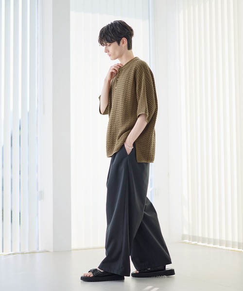 KAMIYA ヘンリーネックニットセーター HEILIS ニット セーター 「hideka select」ヘンリーネック