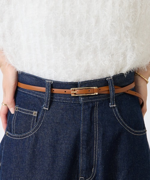 COLLAGE GALLARDAGALANTE（コラージュガリャルダガランテ）の「スクエアバックルレザーベルト（ベルト・レディース・ブラック/キャメル・FREE）」の5枚目の写真