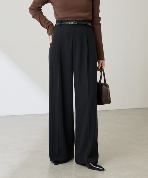 COLLAGE GALLARDAGALANTE（コラージュガリャルダガランテ）の「スクエアバックルレザーベルト（ベルト・レディース・ブラック/キャメル・FREE）」の4枚目の写真