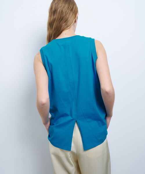 LANVIN en Bleu - ランバン♡リボンノースリトップス セール】ノットリボンノースリーブカットソー（Tシャツ