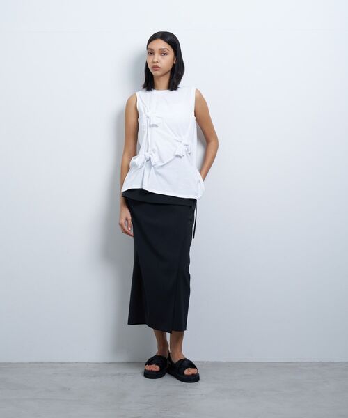 セール】ノットリボンノースリーブカットソー（Tシャツ