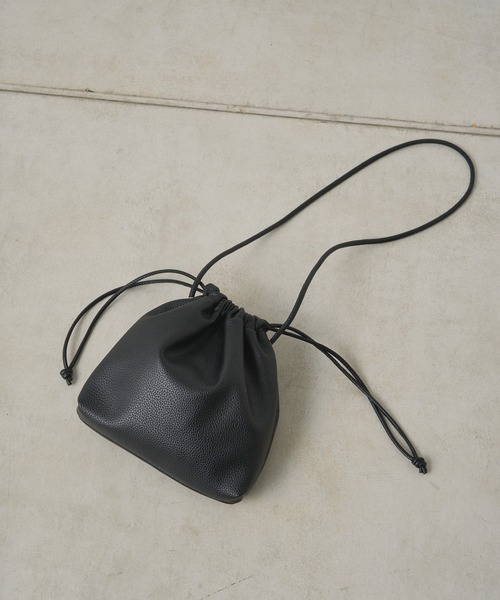 ( ・ิϖ・ิ)　JIN　 巾着 フェイクレザー巾着バッグ（ショルダーバッグ）｜PUAL CE CIN