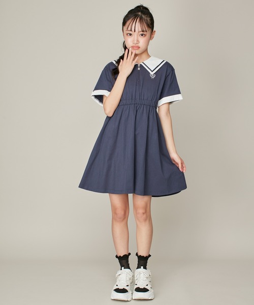 JENNI love ベロアリボンセーラーコート オフホワイト 160 【新品】 JENNI Online Shop｜【コットン100%】ハーフZIPセーラーワンピ