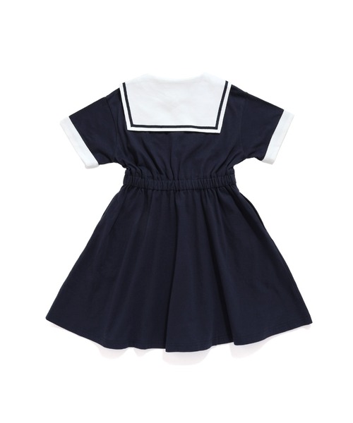 JENNI love ベロアリボンセーラーコート オフホワイト 160 【新品】 セール】【コットン100％】ハーフZIPセーラーワンピ（ワンピース