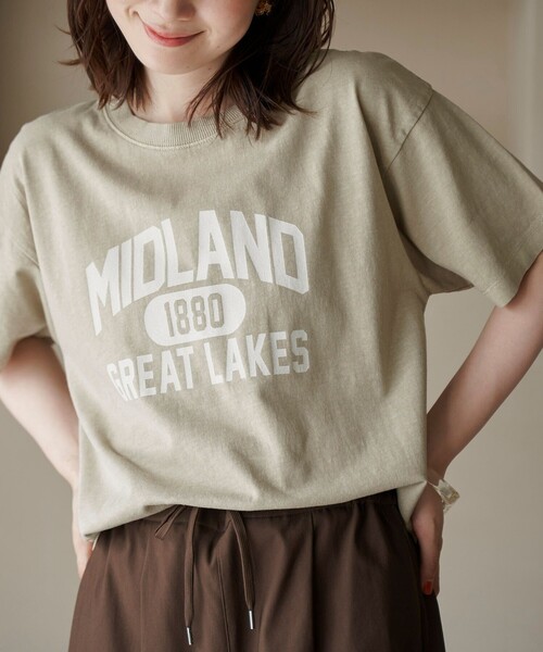 coen(コーエン)の「ピグメントアソートロゴプリントTシャツ(Tシャツ/カットソー・レディース・オフホワイト/シャーベット/ダークグレー/ベージュ・M/L)」の3枚目の写真