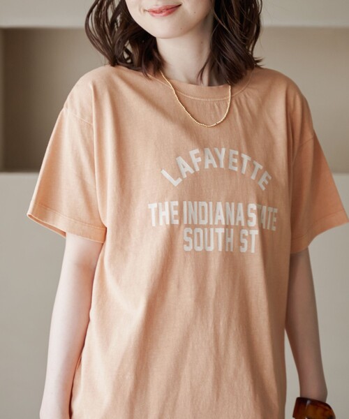 coen(コーエン)の「ピグメントアソートロゴプリントTシャツ(Tシャツ/カットソー・レディース・オフホワイト/シャーベット/ダークグレー/ベージュ・M/L)」の4枚目の写真