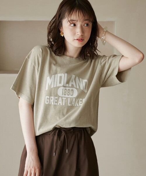 coen(コーエン)の「ピグメントアソートロゴプリントTシャツ(Tシャツ/カットソー・レディース・オフホワイト/シャーベット/ダークグレー/ベージュ・M/L)」の17枚目の写真