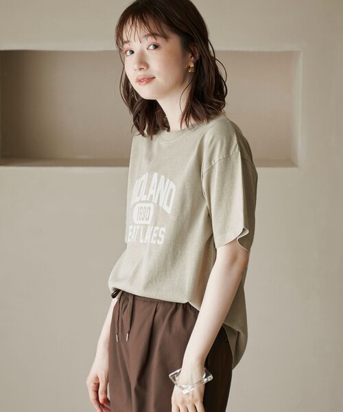 coen(コーエン)の「ピグメントアソートロゴプリントTシャツ(Tシャツ/カットソー・レディース・オフホワイト/シャーベット/ダークグレー/ベージュ・M/L)」の18枚目の写真