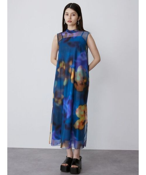 シェイドフラワーレイヤードワンピース（ワンピース）｜MURUA