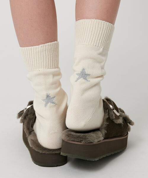 ROSTER SOX(ロスターソックス)の「【一部別注】<ROSTER SOX>バックスター ソックス(ソックス/靴下・レディース・オフホワイト/ライトピンク/ブラック・FREE)」の2枚目の写真