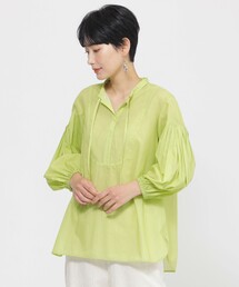 【接触冷感】【ウォシャブル】シアーボイルプルオーバーブラウス
