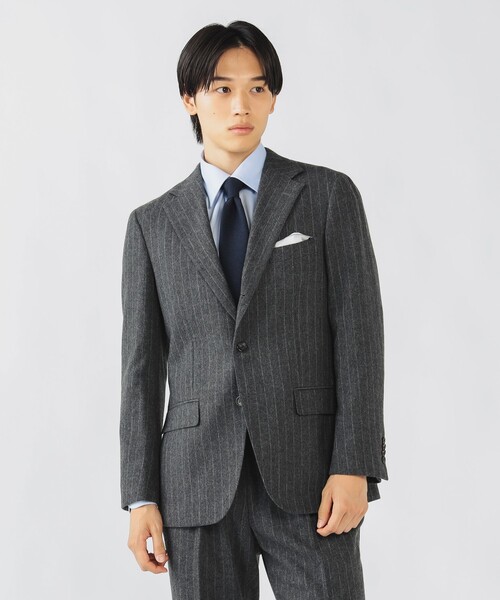 BEAMS ダークグレー ストライプ ビジネススーツ BEAMS ダークグレー ストライプ ビジネススーツ