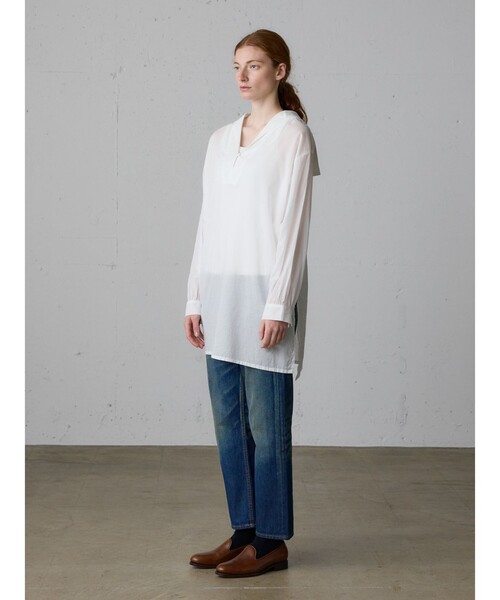 MidiUmi(ミディウミ)の「MidiUmi シースルーセーラーカラーチュニック(ワンピース・レディース・ライトグレー/ブラック/オフホワイト・FREE)」の13枚目の写真