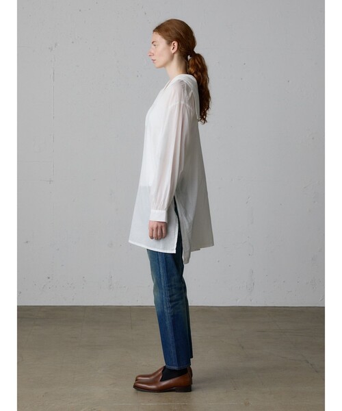 MidiUmi(ミディウミ)の「MidiUmi シースルーセーラーカラーチュニック(ワンピース・レディース・ライトグレー/ブラック/オフホワイト・FREE)」の14枚目の写真