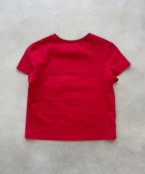 SHAGGIE(シャギー)の「【SNSで話題のコンパクトT!】コンパクトロゴショート丈Tシャツ(Tシャツ/カットソー・レディース・イエロー/ホワイト/レッド・FREE)」の7枚目の写真