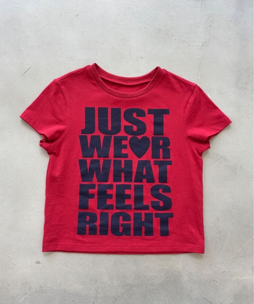 SHAGGIE(シャギー)の「【SNSで話題のコンパクトT!】コンパクトロゴショート丈Tシャツ(Tシャツ/カットソー・レディース・イエロー/ホワイト/レッド・FREE)」の5枚目の写真