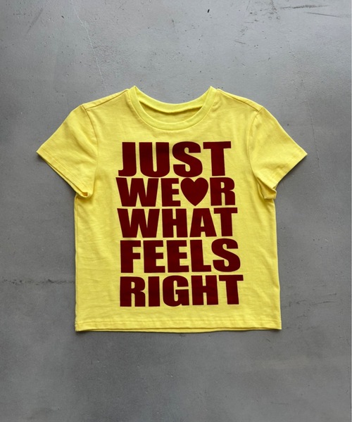 SHAGGIE(シャギー)の「【SNSで話題のコンパクトT!】コンパクトロゴショート丈Tシャツ(Tシャツ/カットソー・レディース・イエロー/ホワイト/レッド・FREE)」の12枚目の写真