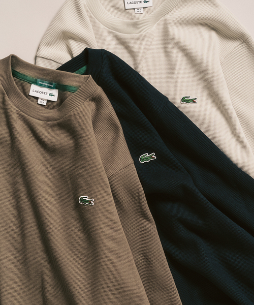 LACOSTE(ラコステ)の「【LACOSTE / ラコステ】 別注 ワッフルL/S カットソー(Tシャツ/カットソー・メンズ・カーキ/チャコールグレー/ブラック・4/5/6/3)」の6枚目の写真