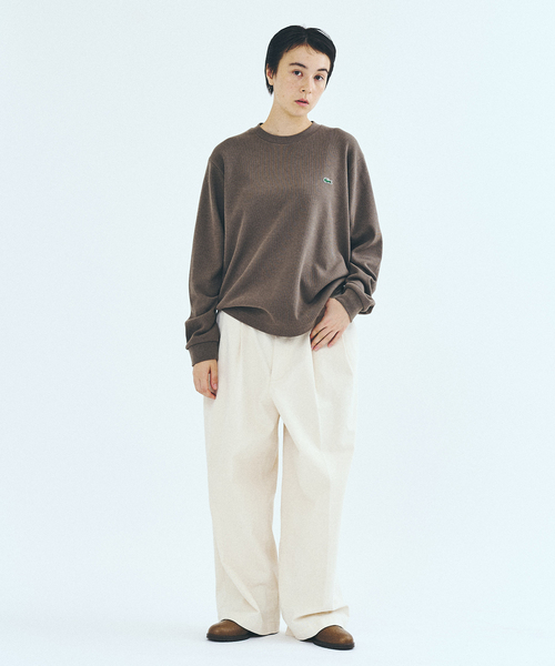 LACOSTE(ラコステ)の「【LACOSTE / ラコステ】 別注 ワッフルL/S カットソー(Tシャツ/カットソー・メンズ・カーキ/チャコールグレー/ブラック・4/5/6/3)」の9枚目の写真
