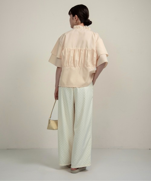 lawgy(ラウジー)の「v frill line gather ribbon blouse / vフリルラインギャザーリボンブラウス(シャツ/ブラウス・レディース・ホワイト/クリーム/ブルー・FREE)」の18枚目の写真