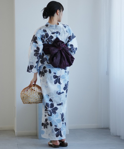 utatane（ウタタネ）の「浴衣2点セット 白地に涼しげ花重ね（浴衣・レディース・ホワイト・FREE）」の8枚目の写真