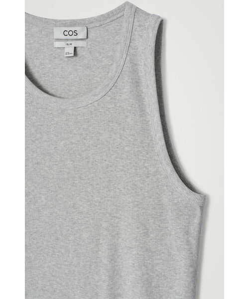 完売品 COS スクープネック リブニットタンクトップ ホワイト 3着 RIBBED SCOOP-NECK TANK TOP - WHITE | COS US