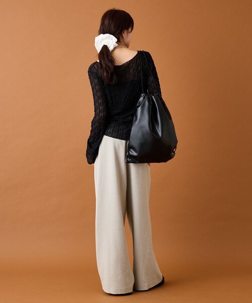 mystic（ミスティック）の「シアーアシメTOPS（Tシャツ/カットソー・レディース・オフホワイト/ブラック/ブラウン/ピンク・FREE）」の17枚目の写真