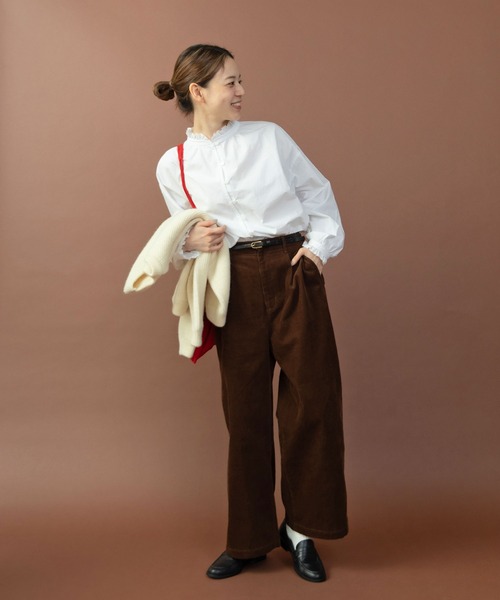 PAR ICI（パーリッシィ）の「グランジウォッシュ スタンドフリルブラウス（シャツ/ブラウス・レディース・ピンク/ホワイト/ベージュ系その他・FREE）」の11枚目の写真