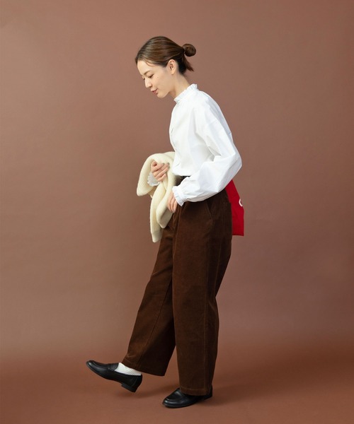 PAR ICI（パーリッシィ）の「グランジウォッシュ スタンドフリルブラウス（シャツ/ブラウス・レディース・ピンク/ホワイト/ベージュ系その他・FREE）」の12枚目の写真