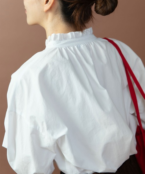 PAR ICI（パーリッシィ）の「グランジウォッシュ スタンドフリルブラウス（シャツ/ブラウス・レディース・ピンク/ホワイト/ベージュ系その他・FREE）」の10枚目の写真