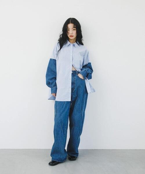 セール】タックWIDEデニム（デニムパンツ）｜KBF（ケイビーエフ）の