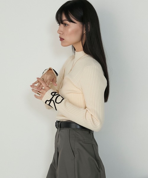 forksy.】コード刺繍ハイネックリブニットプルオーバー forksy.│MONO