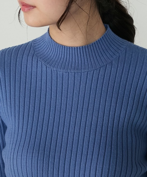 forksy.】コード刺繍ハイネックリブニットプルオーバー（ニット