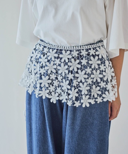 studio CLIP(スタディオクリップ)の「レースマルチWAY付け襟(付け襟・レディース・ホワイト/オフホワイト・FREE)」の1枚目の写真