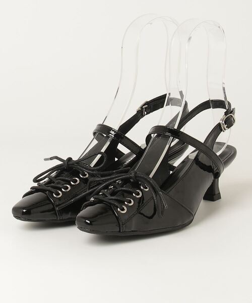 LOVEHUNTER(ラブハンター)の「LOVE HUNTER/ スリングバックレースアップミュールパンプス(2241)(パンプス・レディース・ブラック/シルバー/ホワイト・M/L/LL/S)」の7枚目の写真