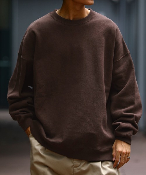FREAK'S STORE（フリークスストア）の「限定展開 12oz ヘビーウェイト ビッグシルエット クルーネックスウェット（スウェット・メンズ・ブラック/ネイビー/ブラウン/アッシュグレー/グレイッシュベージュ/スミクロ/グリーン/杢グレー/バーガンディー・SMALL/MEDIUM/LARGE/X-LARGE）」の5枚目の写真