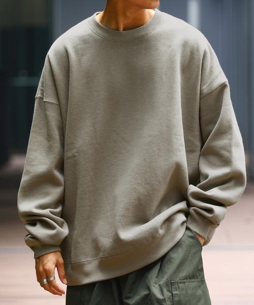 FREAK'S STORE（フリークスストア）の「限定展開 12oz ヘビーウェイト ビッグシルエット クルーネックスウェット（スウェット・メンズ・ブラック/ネイビー/ブラウン/アッシュグレー/グレイッシュベージュ/スミクロ/グリーン/杢グレー/バーガンディー・SMALL/MEDIUM/LARGE/X-LARGE）」の6枚目の写真