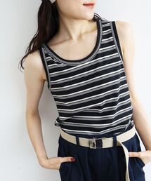 le.coeur blanc | 《手洗い可能》マルチボーダーリブタンク(タンクトップ)