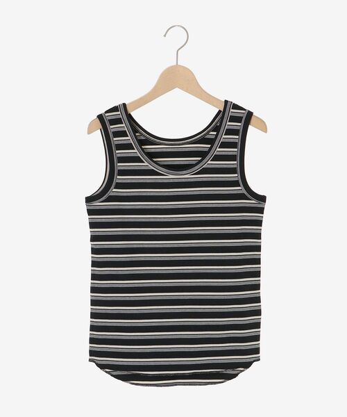 le.coeur blanc（ルクールブラン）の「《手洗い可能》マルチボーダーリブタンク（タンクトップ・レディース・ブラウン系その他2/ブラック系その他・38）」の9枚目の写真