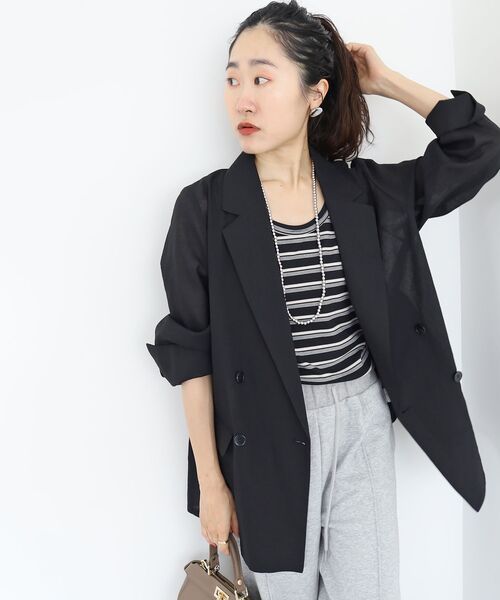 le.coeur blanc（ルクールブラン）の「《手洗い可能》マルチボーダーリブタンク（タンクトップ・レディース・ブラウン系その他2/ブラック系その他・38）」の16枚目の写真