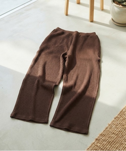 JEMORGAN(ジェーイーモーガン)の「【JEMORGAN / ジェーイーモーガン】ビッグワッフルロングパンツ/ ワイドシルエット ワッフルパンツ ユニセックス(スウェットパンツ・メンズ・ブラック/杢グレー/ネイビー/オートミール/ブラウン・LARGE/MEDIUM/X-LARGE)」の4枚目の写真